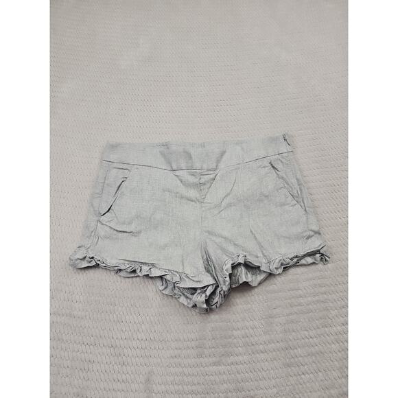 LOFT Pants - Loft Shorts Womens 4 Gray Ruffled Trim Pockets Side Zip